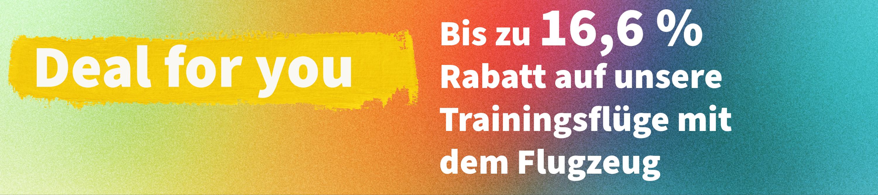 Bis zu 16,6 % Rabatt auf Trainingsflüge mit dem Flugzeug Angebot Deal for you mit bis zu 16,6 % Rabatt auf Trainingsf