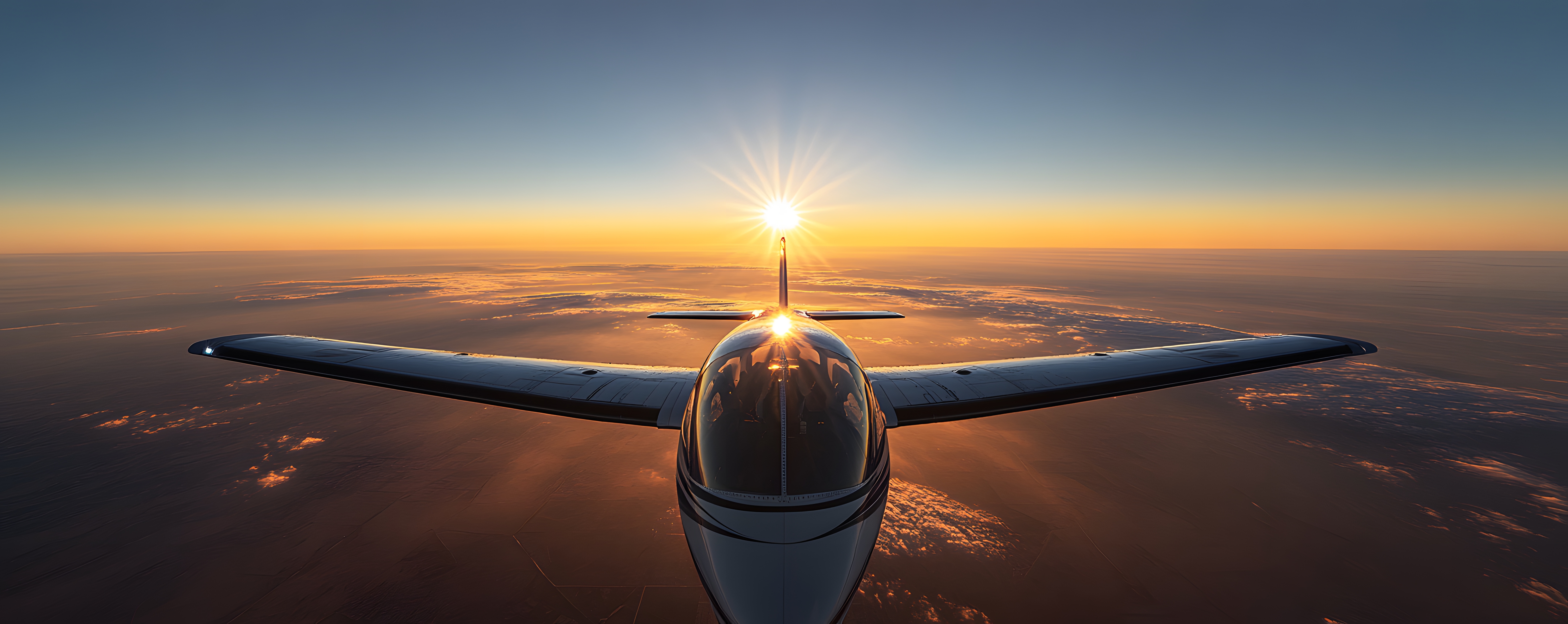 Sonnenuntergang Rundflug über Leipzig – Magische Abendstimmung vom Himmel aus Einflug eines Flugzeugs in den Sonnenuntergang hoch oben über den Wolken